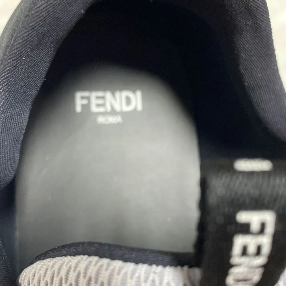Fendi Embellished Black Satin Sneakers Size 37.5 - Picture 9 of 10